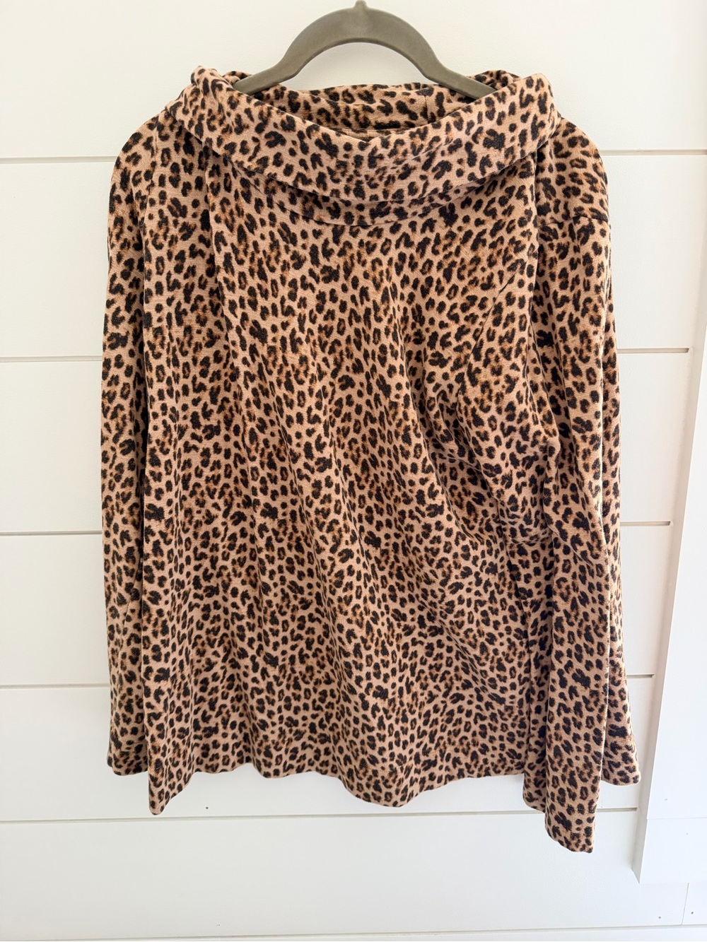 Leopard Print Cowl Neck Top